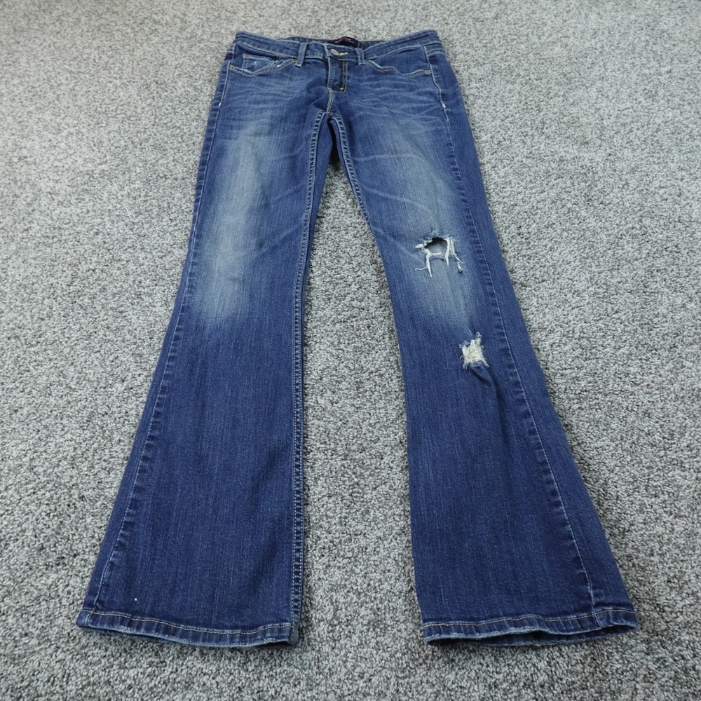 Levis Jeans Womens 5 Dark Blue Denim Pants 518 Superlow Bootcut Flare Stretch